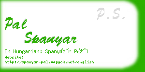 pal spanyar business card